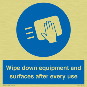 Wipe down equipment and surfaces after every use